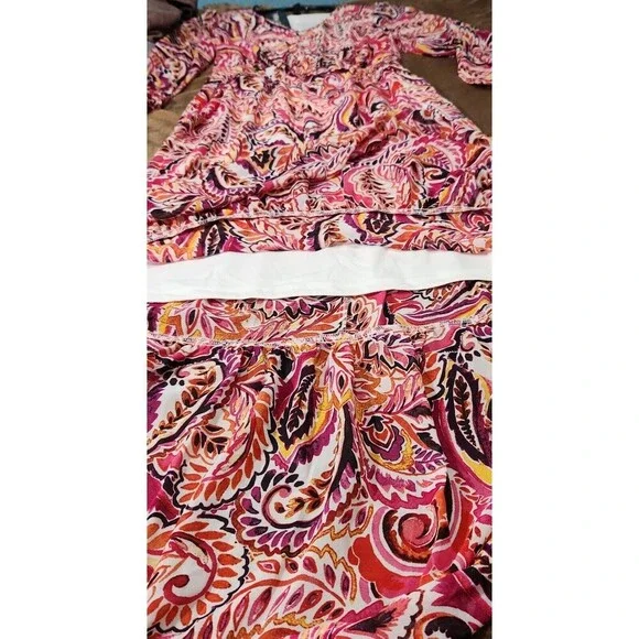 Nina Leonard Chiffon Dress For Women Size Small Lined 3/4 Sleve - Picture 8 of 12